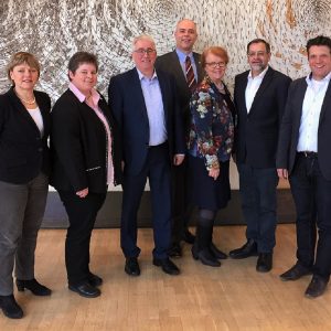 Klausurtagung der südwestfälischen SPD-Landtagsabgeordneten: Marlies Stotz, Tanja Wagener, Falk Heinrichs, Gerd Stüttgen, Inge Blask, Michael Scheffler und Gordan Dudas (v. l. n. r.).