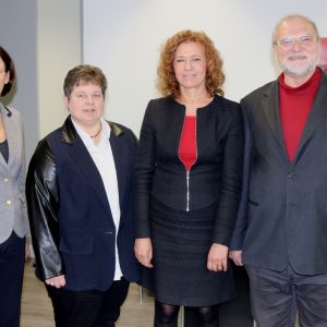 Tanja Wagener (2.v.l.) traf sich mit der Leitenden Oberstaatsanwältin Dr. Annegret Heymann, der Landgerichtspräsidentin Dagmar Schulze-Lange und Amtsgerichtsdirektor Dr. Paul Springer (übrige Personen v.l.n.r.), um sich über aktuelle Entwicklungen in der